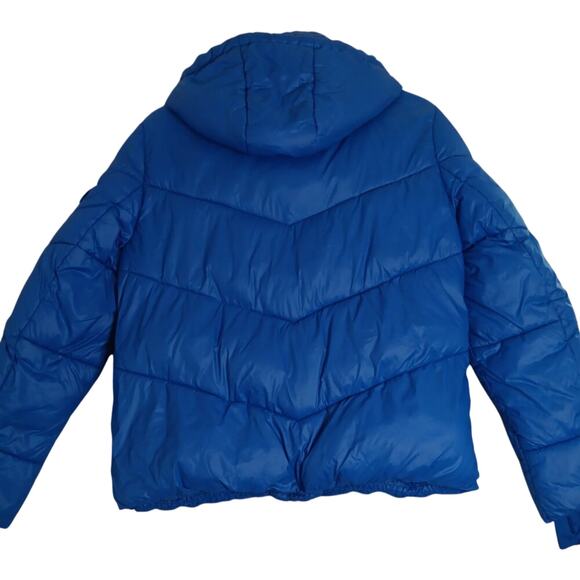 Tommy Hilfiger Puffer Jacket/Coat Womens Small Aspen Blue Hooded Logo Ski Winter - Picture 2 of 16